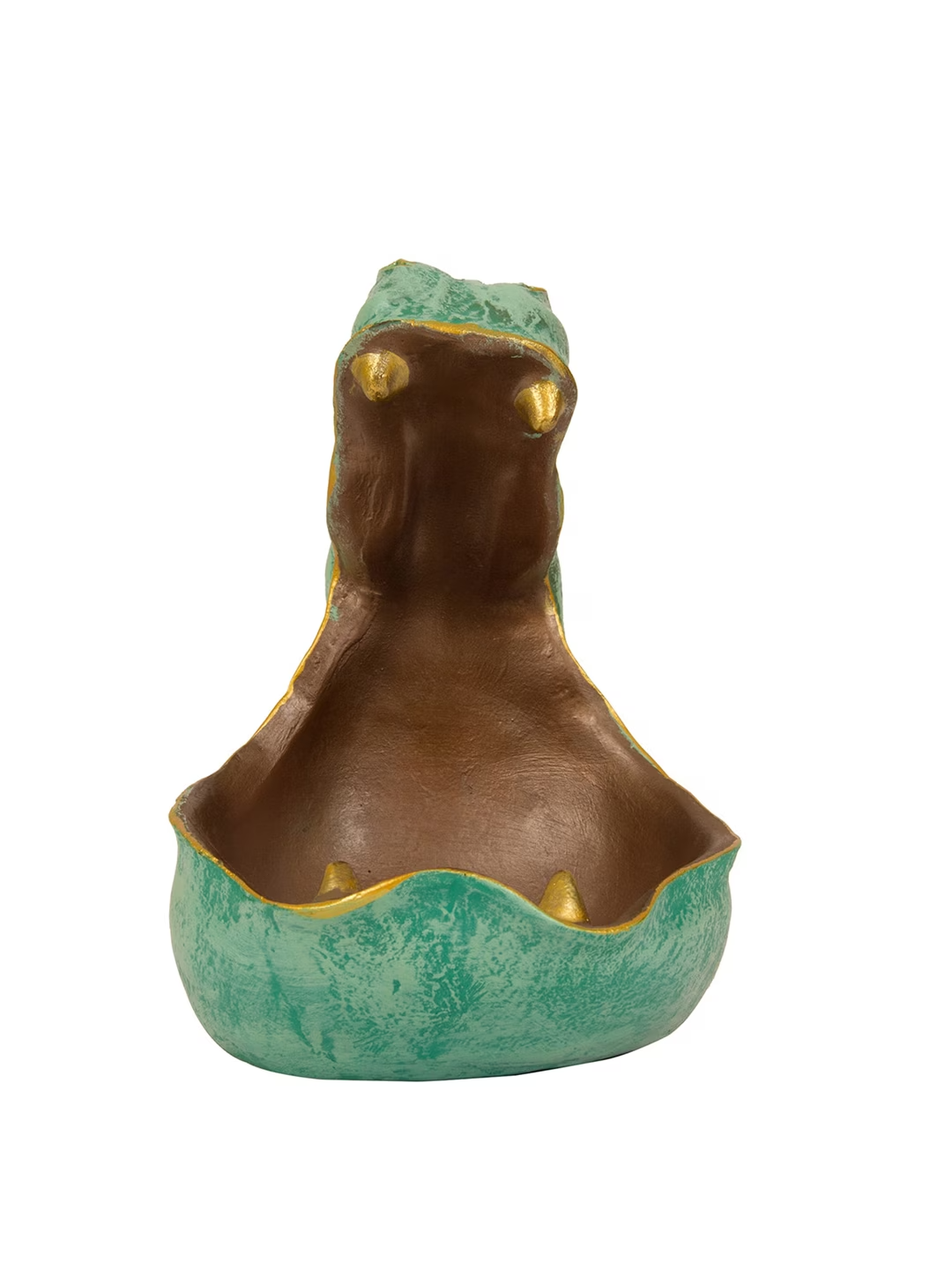 Green & Brown Decorative Hippo Showpiece Figurine