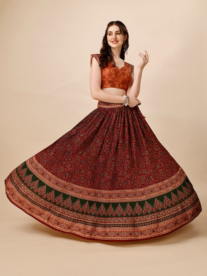 Printed Ready to Wear Lehenga & Blouse With Dupatta