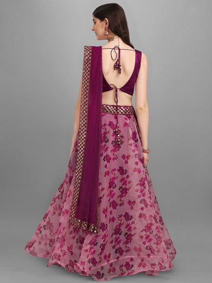 Embellished Sequinned Semi-Stitched Lehenga & Unstitched Blouse With Dupatta