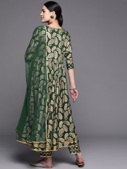 Women Paisley Printed Empire Gotta Patti Salwar Suit